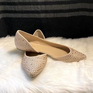 Cream Rhinestone Big Buddha Flats SZ 11